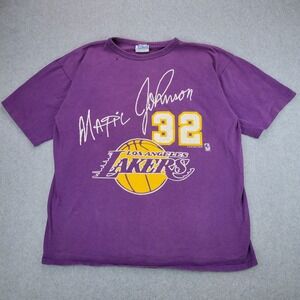 Salem Sportswear Magic Johnson Lakers T-Shirt Mens M Purple Vintage Graphic NBA